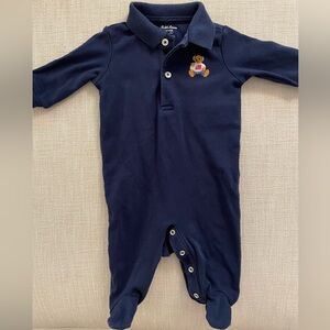 Ralph Lauren Baby Boys 3-9 Months Long-Sleeve Polo Bear Footie Coverall